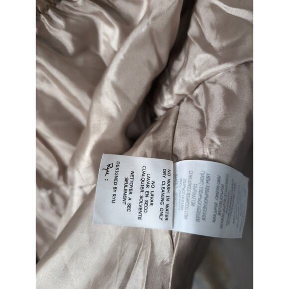 Ryu Anthropologie feminine lace boho fringe adjustable puffer vest Sm - Picture 5 of 10